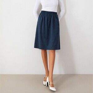 🦫 Kelly Stevens Vintage Teal Blue Knee Length Skirt Size 14 Pockets